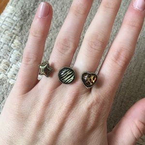 Double Ring with 3 charms